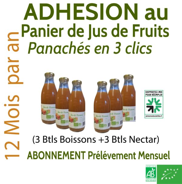 PANIER DE JUS DE FRUITS PANACHÈS Prélèvement Mensuel